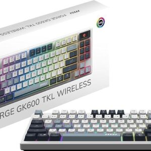 TECLADO GAMING RGB MSI FORGE GK600 TKL W SKY US MECÁNICO INALÁMBRICO BLUETOOTH INGLÉS S11-43CEP01-HH9