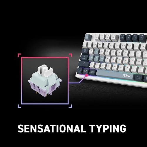 TECLADO GAMING RGB MSI FORGE GK600 TKL W SKY US MECÁNICO INALÁMBRICO BLUETOOTH INGLÉS S11-43CEP01-HH9