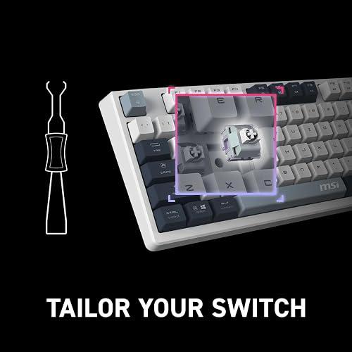 TECLADO GAMING RGB MSI FORGE GK600 TKL W SKY US MECÁNICO INALÁMBRICO BLUETOOTH INGLÉS S11-43CEP01-HH9