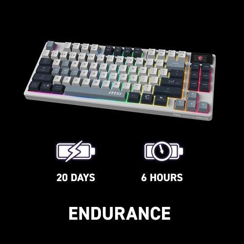 TECLADO GAMING RGB MSI FORGE GK600 TKL W SKY US MECÁNICO INALÁMBRICO BLUETOOTH INGLÉS S11-43CEP01-HH9