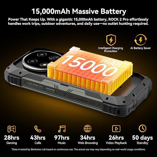 CELULAR BLACKVIEW ROCK 2 6.6 PULG HD+ 256 GB 8 GB 4G LTE NFC NEGRO