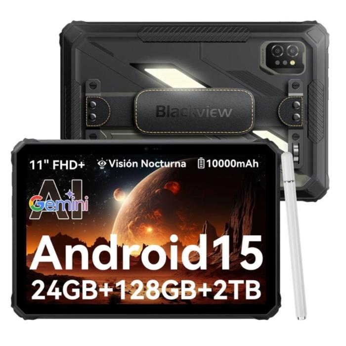 TABLET BLACKVIEW ACTIVE 7 11Plg 256 GB WI-FI/LTE/BLUETOOTH ANDROID 15 NEGRO