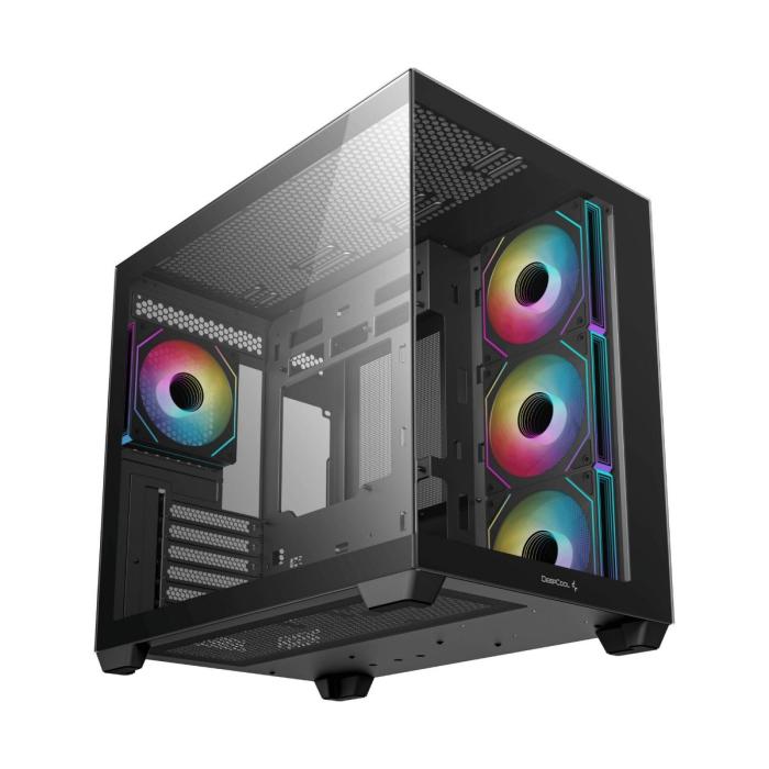 CASE DEEPCOOL CG530 4F WH TORRE MEDIA PLASTICO Y ACERO 3 ABANICOS LATERALES Y 1 ABANICO TRASERO R-CG530-WHADA4-G-1
