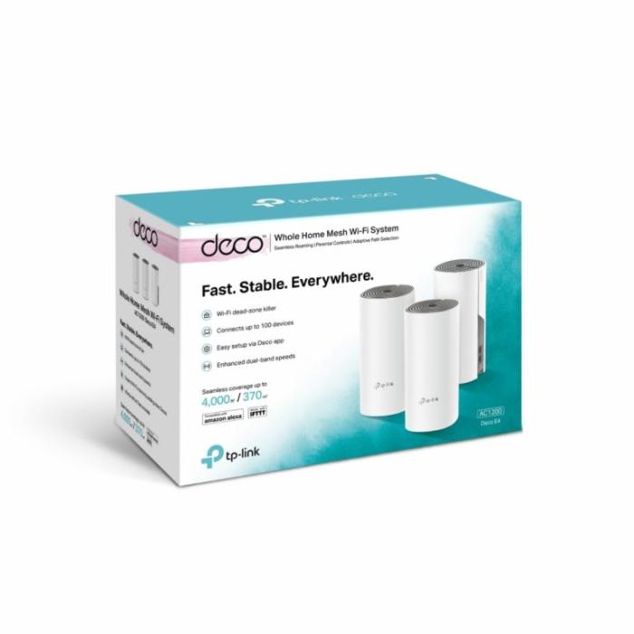 SISTEMA WIFI TP LINK DECO E4(3-PACK)(US) HOME MESH 1200MBPS WI-FI BLANCO