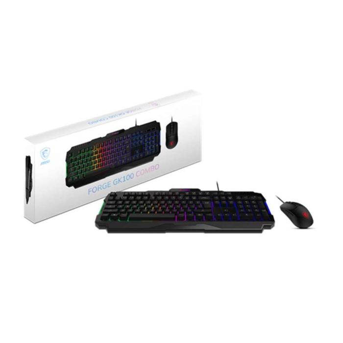 TECLADO Y MOUSE GAMING RGB MSI FORGE GK100 US USB INGLÉS S11-04US20L-HH9