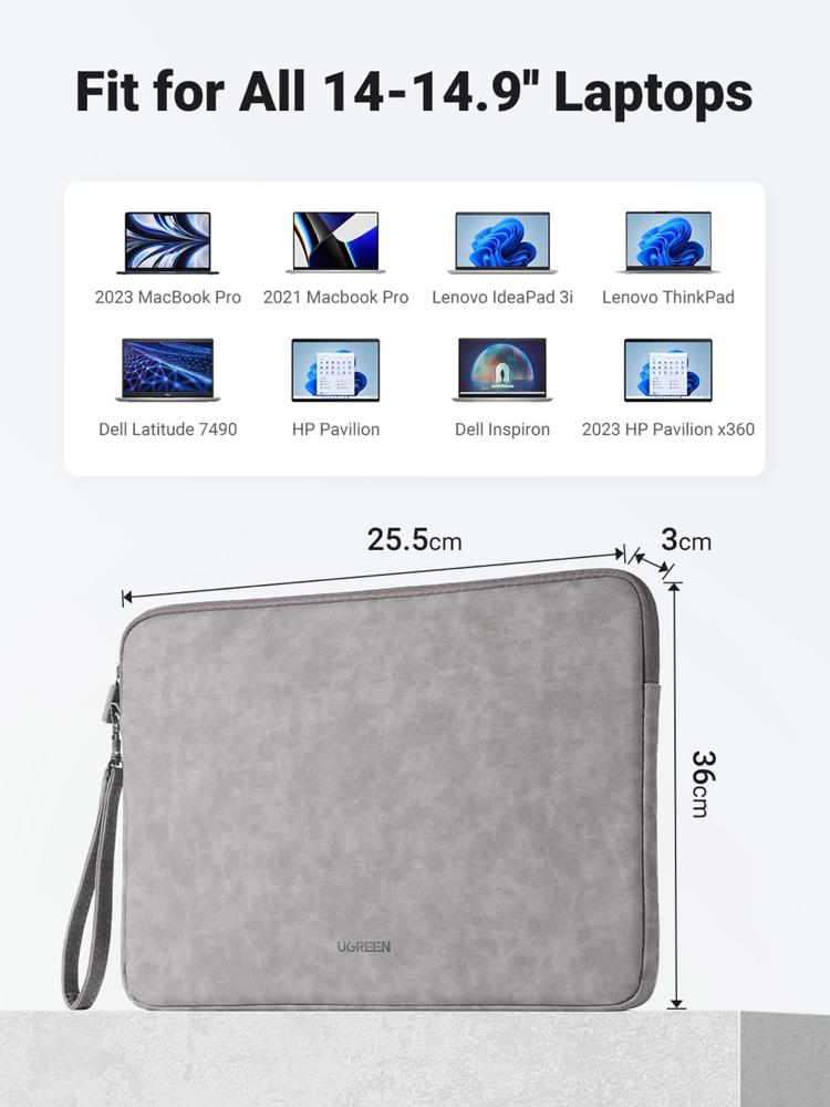 ESTUCHE UGREEN LP187 FUNDA SLEEVE 13-13.9Plg 60985 GRIS
