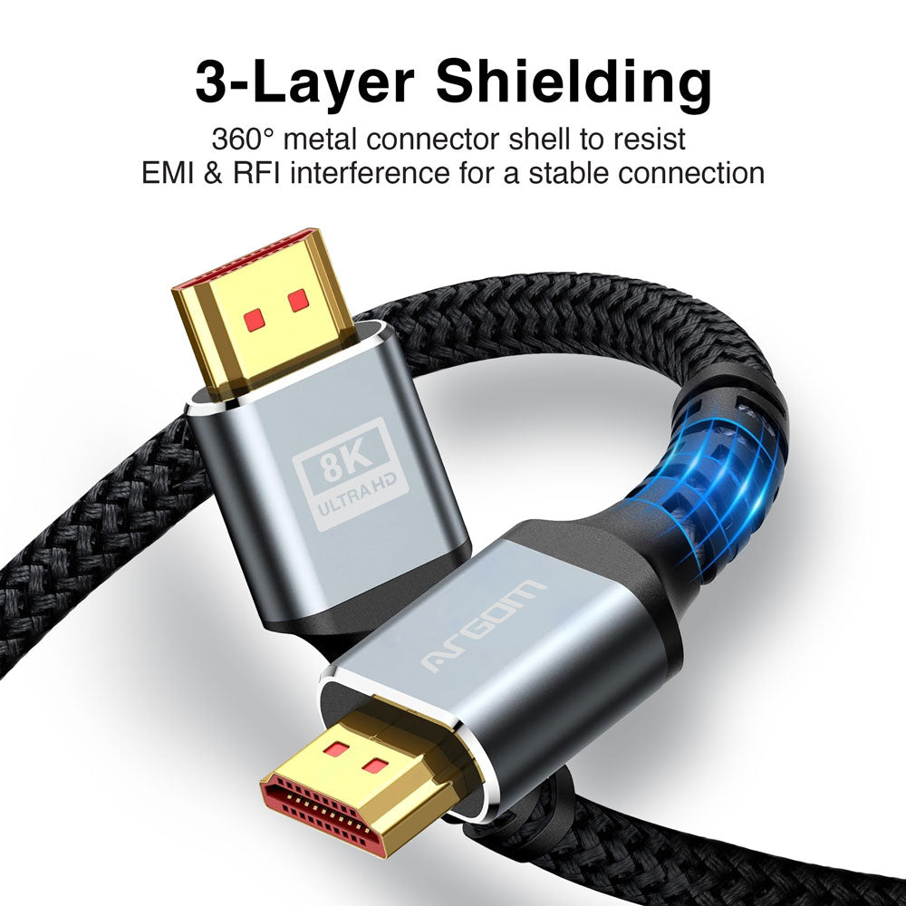 CABLE HDMI 8K ARGOM DE ULTRA ALTA VELOCIDAD PREMIUM CON ETHERNET 1.8M/6FT