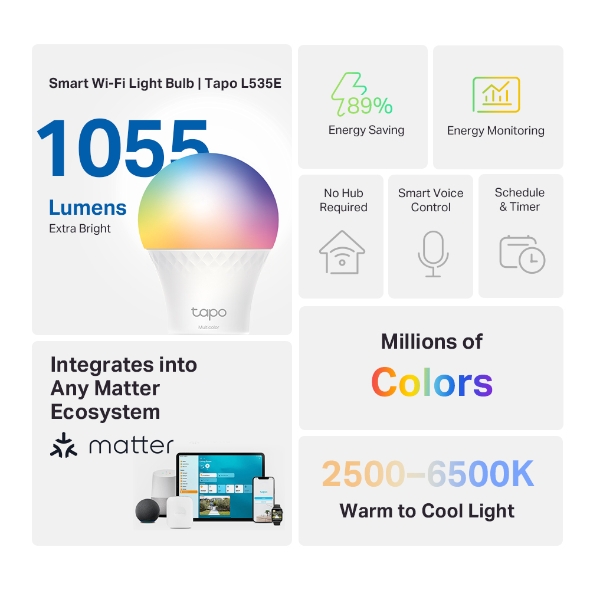 TP-Link - Light Bulb - Tapo L535E