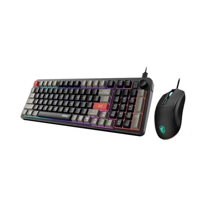 TECLADO Y MOUSE GAMING RGB MSI FORGE GK110 COMBO US ALÁMBRICO USB INGLÉS S11-04USS02-HH9 NEGRO