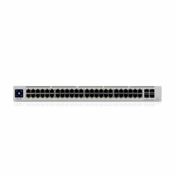 Ubiquiti UniFi Switch USW-48-POE - Conmutador - Gestionado - 48 x 10/100/1000 (32 PoE+) + 4 x Gigabit SFP - montaje en rack, sobremesa - PoE+ (195 W)