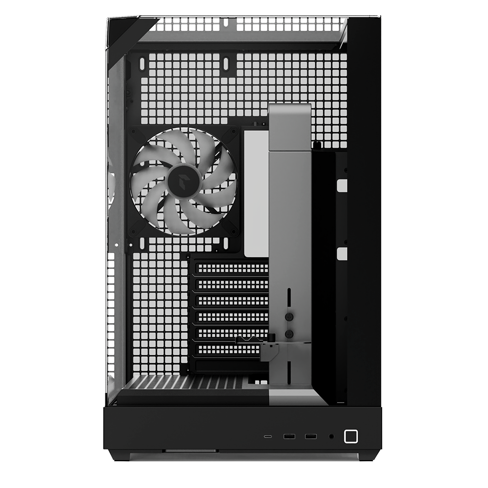 CASE APNX V2-BK-V1 MID TOWER 4 VENTILADORES CON PANEL LATERAL Y FRONTAL APCM-VI02143.11 NEGRO