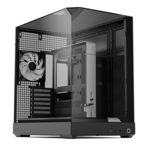 CASE APNX V2-BK-V1 MID TOWER 4 VENTILADORES CON PANEL LATERAL Y FRONTAL APCM-VI02143.11 NEGRO