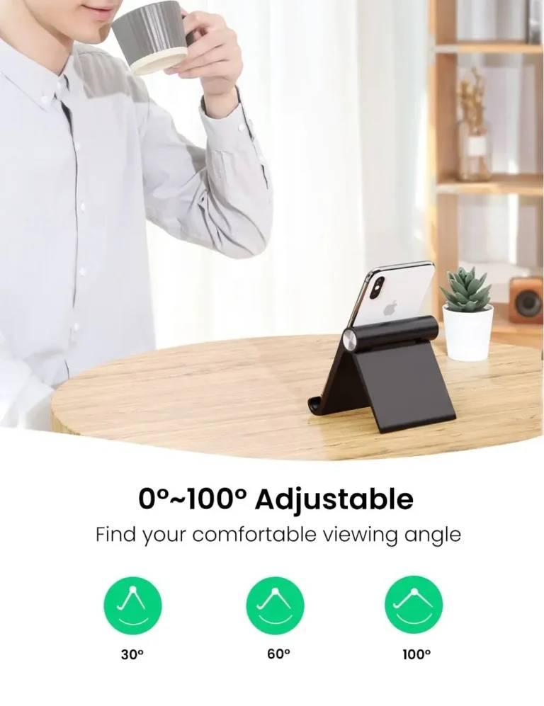 SOPORTE DE ESCRITORIO UGREEN LP115 PARA TELEFONO / TABLET PLEGABLE MULTIÁNGULO COMPATIBLE 4 PULG A 1