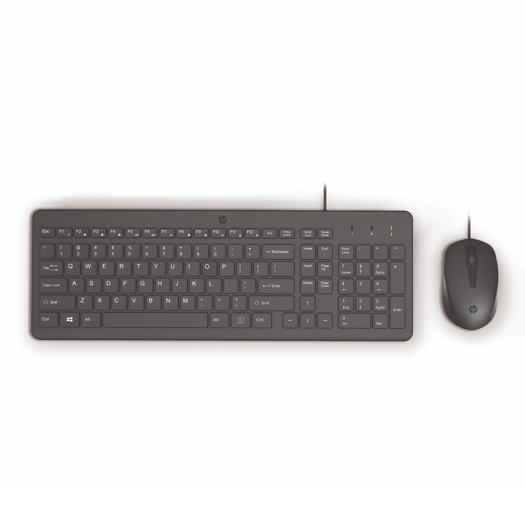 HP 150 - Juego de teclado y ratón - USB - Latinoamérica - negro - para HP 21, 22, 24, 27; Pavilion 24, 27, TP01; Pavilion Laptop 13, 14, 15