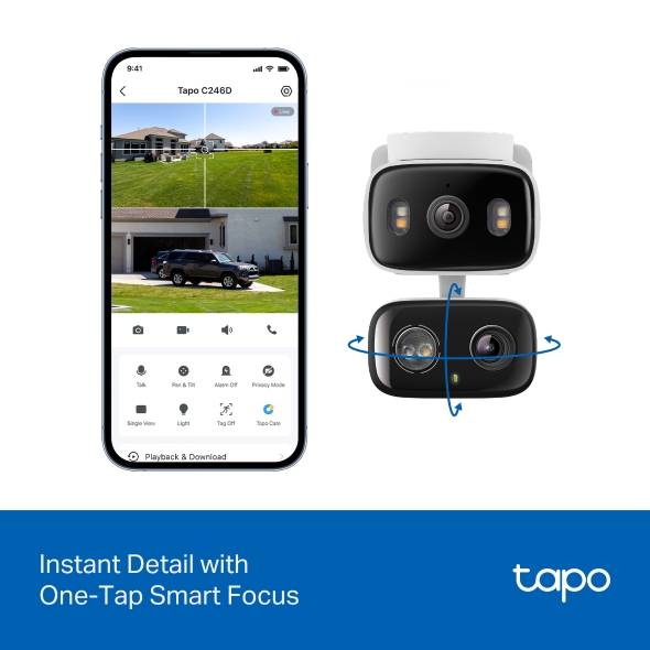 TP-Link - Surveillance camera - Indoor / Outdoor - doble lente panoramica e incl