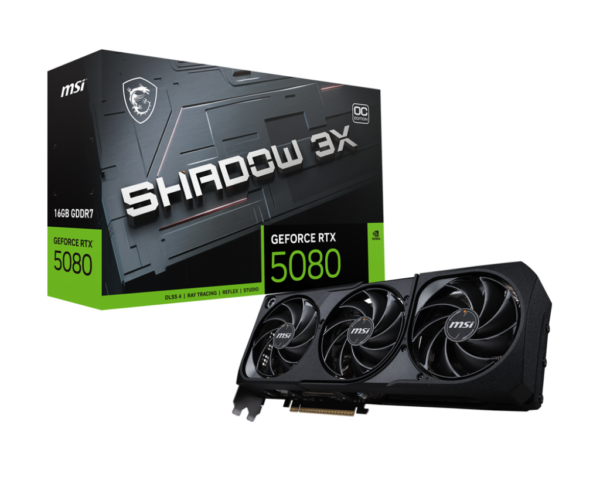 Tarjeta de video MSI - PCI Express - NVIDIA GeForce RTX 5080 - 16G Shadow 3X OC - 824142395882