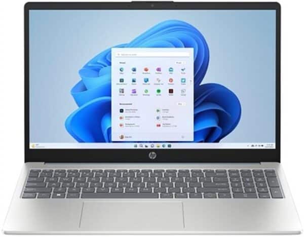Portátil HP 15-fc0250la, AMD Ryzen 5 7520U, 8GB RAM , 512GB SSD, Plata, Teclado en Español, Windows 11 Home