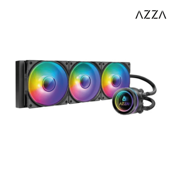 Sistema de enfriamiento Líquido 360mm AZZA Galeforce ARGB, Compatible Intel: 2066 / 2011-V3 / LGA2011 / LGA1366 / LGA1200 / LGA1156 / 1155 / 1151 / 1150 / 1700 / 1800 / Compatible AMD AM5 / AM4 / AM3+ / AM3 / AM2 +AM2 / FM2+ / FM2 / FM1, 1 año de garantía - LCAZ-360C-ARGB